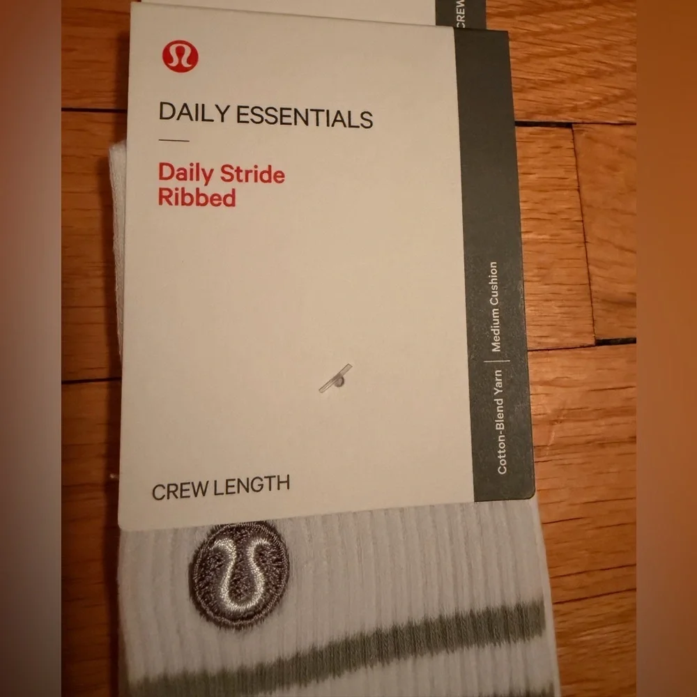 lululemon athletica Daily Stride Ribbed Crew Socks - White and Gray